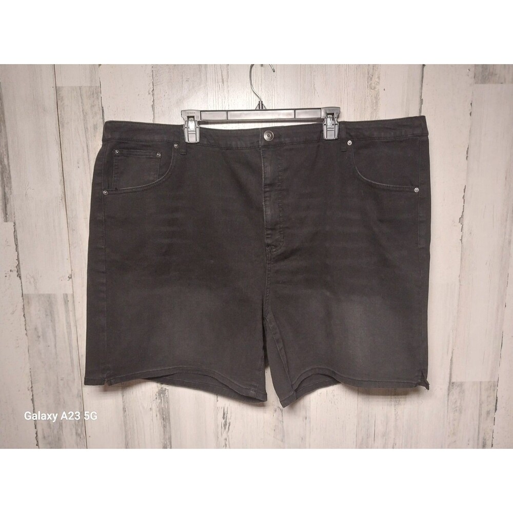 Terra & Sky Womens Jean Shorts 4X (28W-30W) Stretch Black Denim Plus Size NWT